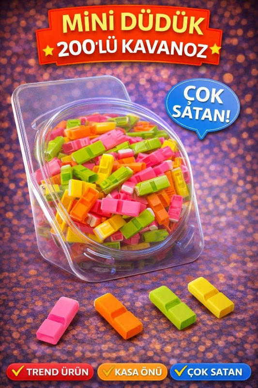 MİNİ DÜDÜK KASA ÖNÜ / 200LÜ KAVANOZ